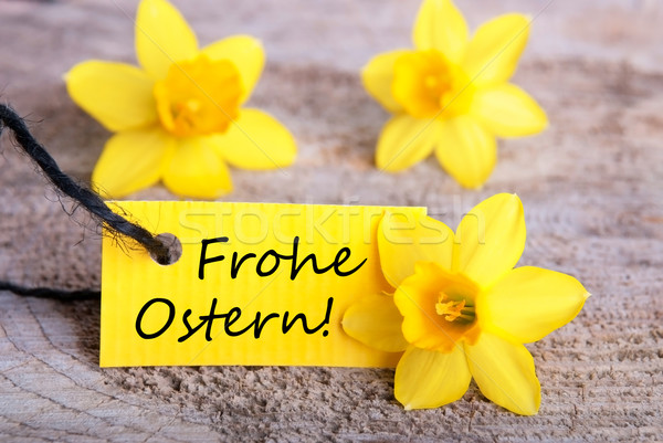 Label with Frohe Ostern Stock photo © Nelosa