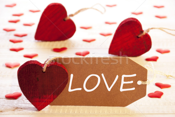 Romantic Label With Hearts, Text Love Stock photo © Nelosa