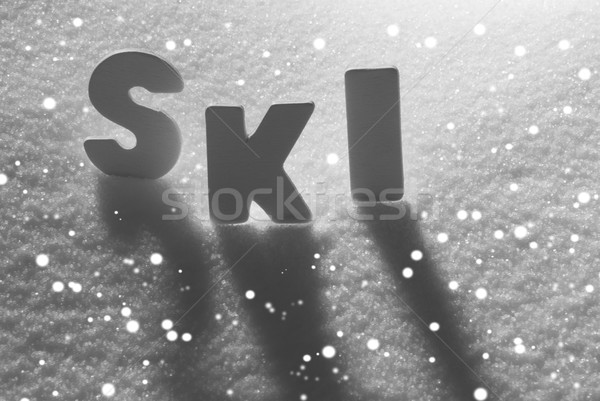Blanco palabra esquí nieve cartas Foto stock © Nelosa