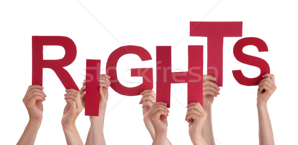 Many People Hands Holding Red Word Rights Stock photo © Nelosa