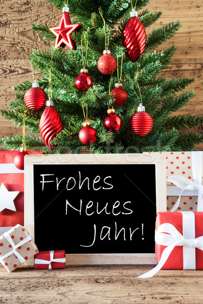 Stock photo: Colorful Christmas Tree, Frohes Neues Jahr Means Happy New Year