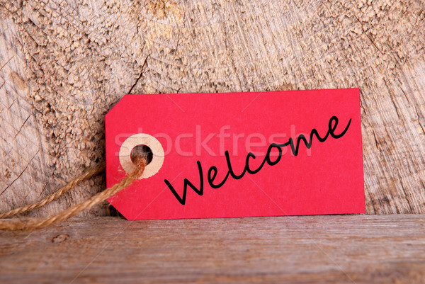 Red Tag with Welcome Stock photo © Nelosa