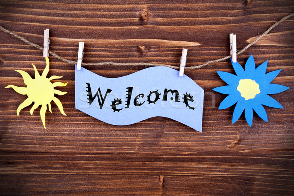 Stock photo: Welcome Tag in Purple