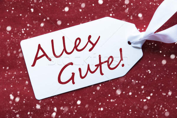 Label On Red Background Snowflakes Alles Gute Means Best Wishes Stock Photo C Nelosa 7368502 Stockfresh