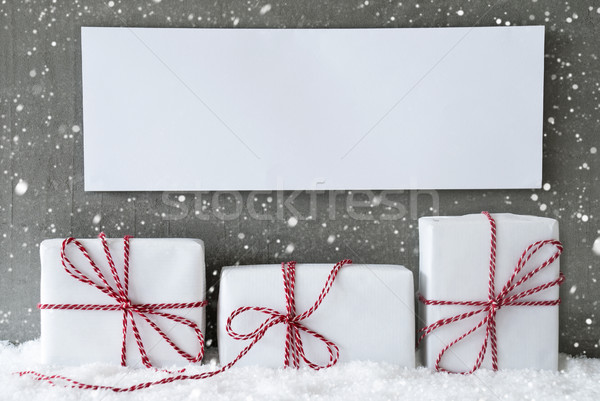 White Gift With Snowflakes, Copy Space Stock photo © Nelosa