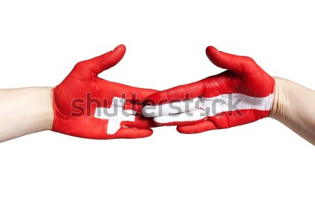 Kéz szimbólum izolált piros fehér kereszt Stock fotó © Nelosa