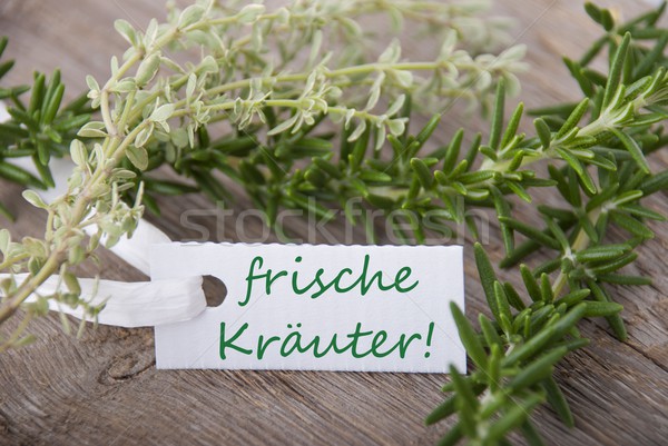 white label with frische Kraeuter Stock photo © Nelosa
