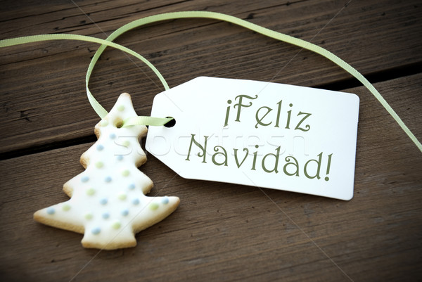 Christmas Label with Feliz Navidad Stock photo © Nelosa