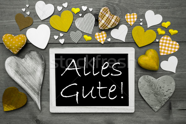 Gray Chalkbord Yellow Hearts Alles Gute Means Best Wishes Stock Photo C Nelosa 6626014 Stockfresh