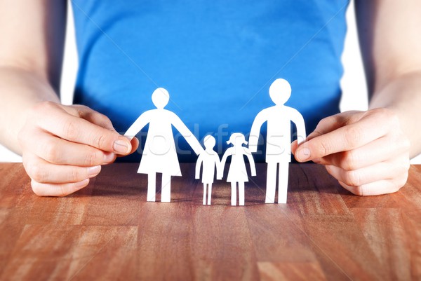 Familie persoană hârtie lanţ om Imagine de stoc © Nelosa