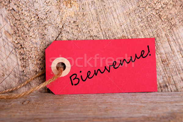 Red Tag with Bienvenue Stock photo © Nelosa