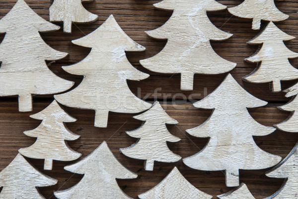 Macro Of Christmas Trees On Wooden Background Stock photo © Nelosa