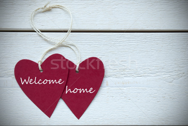 Two Hearts Label With Welcome Home Stock photo © Nelosa