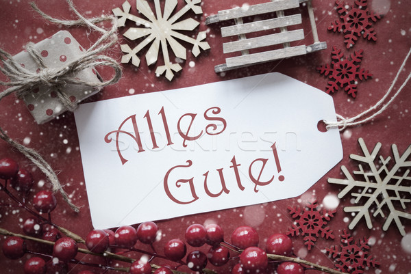 Nostalgic Christmas Decoration, Label With Alles Gute Means Best Wishes Stock photo © Nelosa
