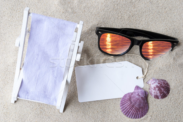 Stock photo: Flat Lay Summer Label With Copy Space