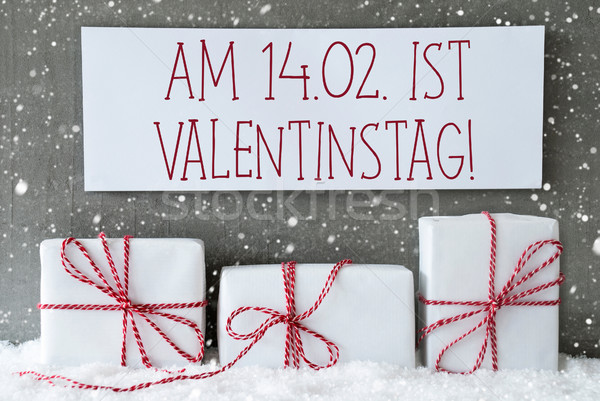 White Gift With Snowflakes, Valentinstag Means Valentines Day Stock photo © Nelosa