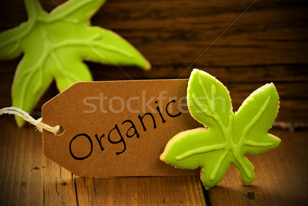 Brown Organic Label With English Text Organic Stock photo © Nelosa