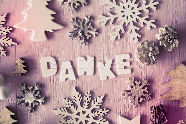 Christmas Flat Lay, Letters With Danke Means Thank You, Instagram Filter Stock photo © Nelosa