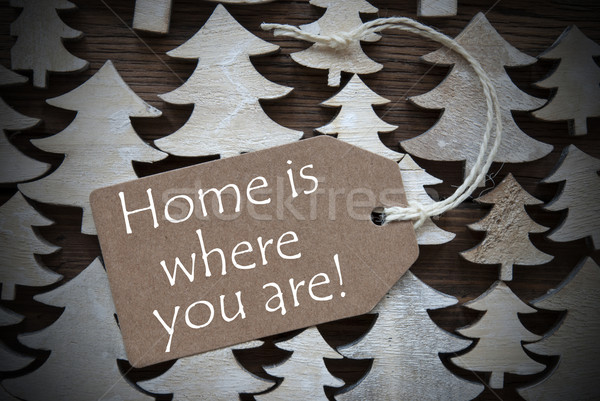 Brown Christmas Label With Home Is Where You Are Stock photo © Nelosa