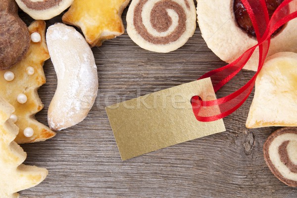 christmas cookies with golden label Stock photo © Nelosa
