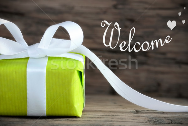 Green Present with Welcome Stock photo © Nelosa