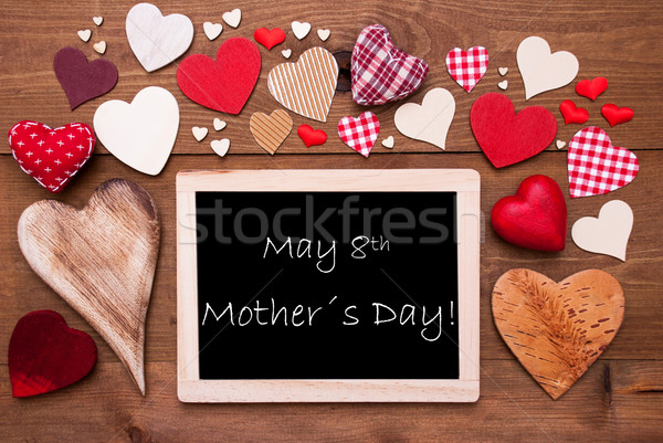 One Chalkbord, Many Red Hearts, Mothers Day Stock photo © Nelosa
