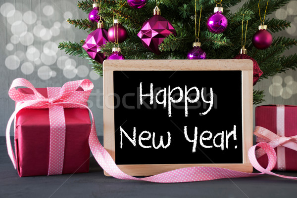 Tree With Gifts, Bokeh, Text Happy New Year Stock photo © Nelosa