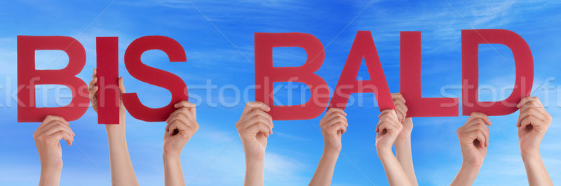 People Hold Straight Bis Bald Means Goodbye Sky Stock photo © Nelosa