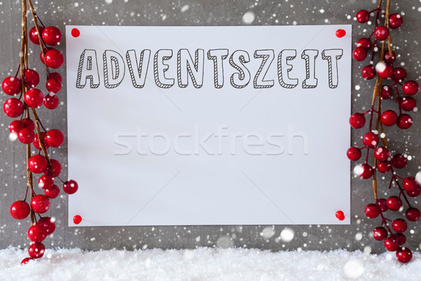 Label, Snowflakes, Christmas Decoration, Adventszeit Means Advent Season Stock photo © Nelosa