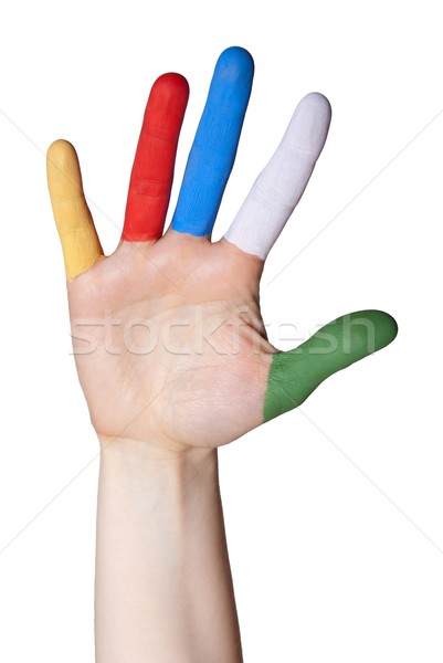 hand with painted fingers Stock photo © Nelosa