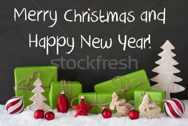 Decoration, Cement, Snow, Merry Christmas And Happy New Year Stock photo © Nelosa