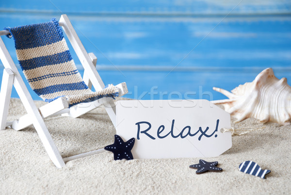Summer Label With Deck Chair And Text Relax Stock photo © Nelosa
