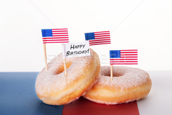 Donuts with Happy Birthday Sign Stock photo © Nelosa