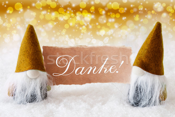 Gouden kaart dank u christmas wenskaart twee Stockfoto © Nelosa