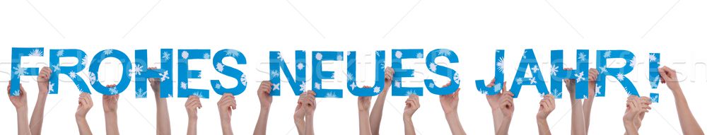 Many People Holding Frohes Neues Jahr Stock photo © Nelosa