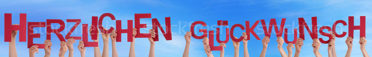People German Glueckwunsch Mean Congratulation Sky Stock photo © Nelosa