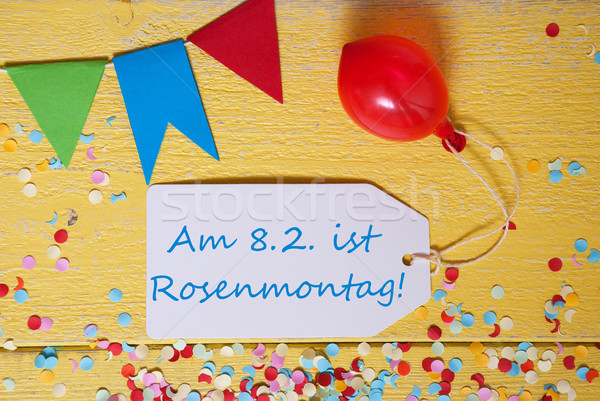 Party Label With Balloon, Text Rosenmontag Means Carnival Stock photo © Nelosa