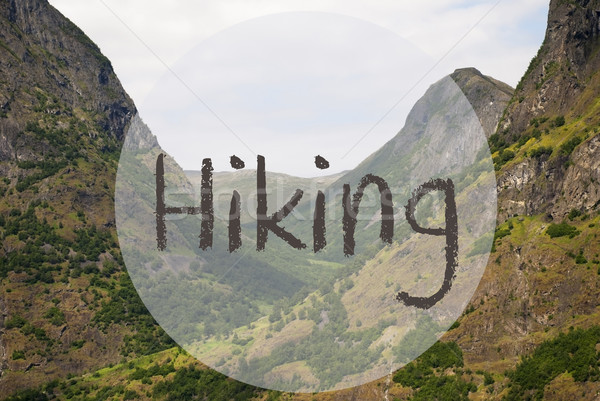 Stock photo: Valley And Mountain, Norway, Text Hiking