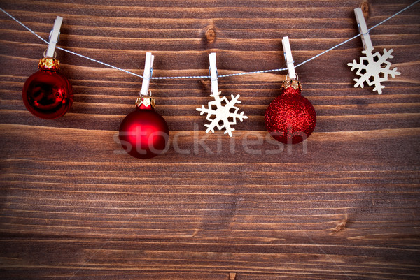 Snowflakes and Christmas Balls on a Line III Stock photo © Nelosa
