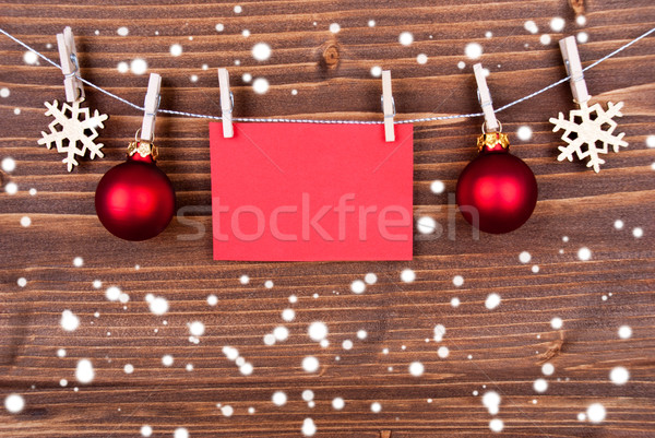 Christmas Decoration with Label with Copy Space on Wood Stock photo © Nelosa