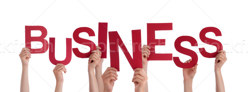 Many People Hands Holding Red Word Business Stock photo © Nelosa