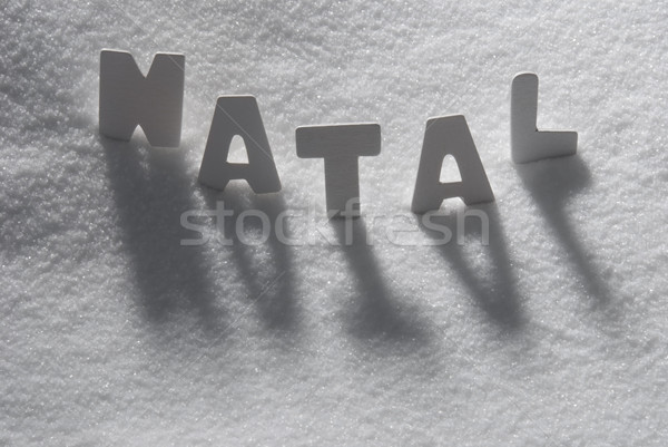 White Word Natal Mean Christmas On Snow Stock photo © Nelosa