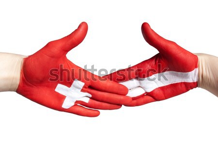 handclap between switzerland and austria Stock photo © Nelosa