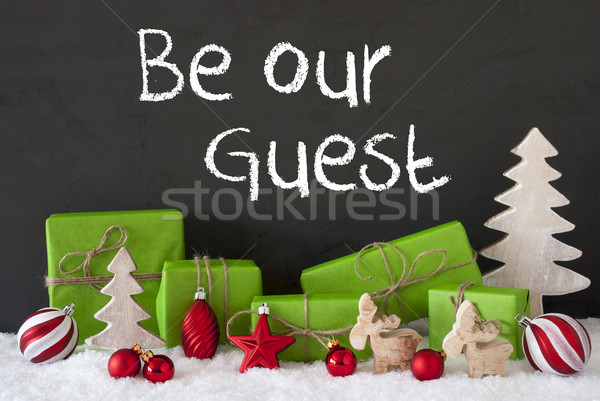 Christmas Decoration, Cement, Snow, Text Be Our Guest Stock photo © Nelosa