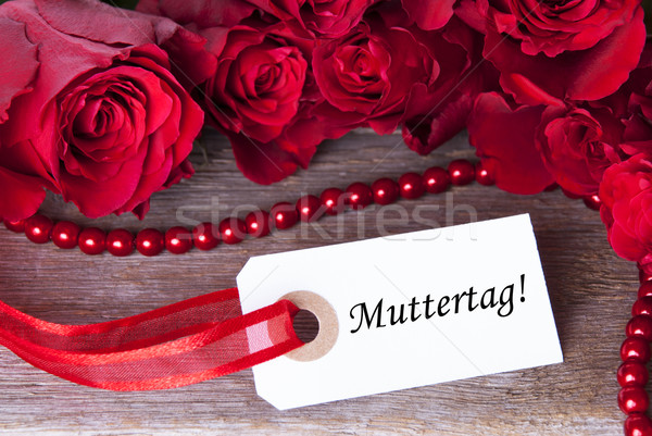 Rooskleurig label woord moeders dag bloemen Stockfoto © Nelosa