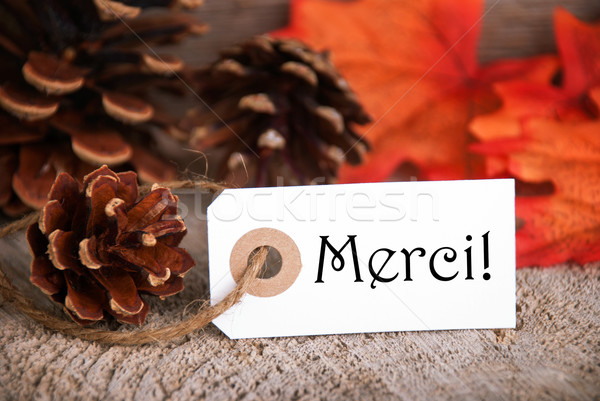 Autumn Label with Merci Stock photo © Nelosa