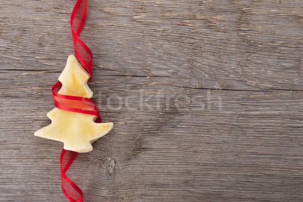 christmas tree cookie with red ribbon Stock photo © Nelosa