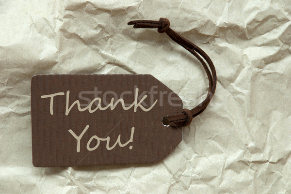 Brown Label With Thank You Paper Background Stock photo © Nelosa