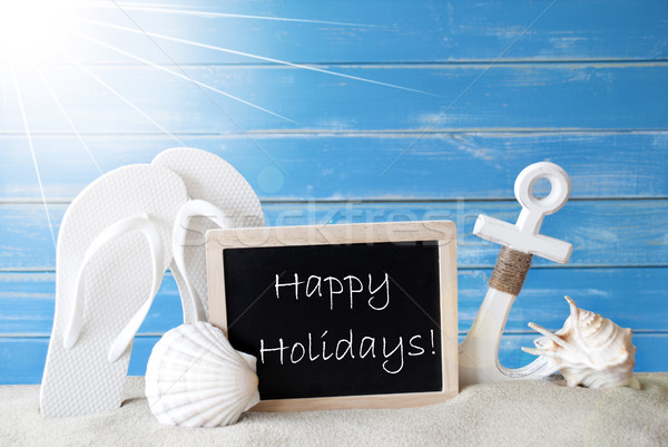 Stock photo: Sunny Summer Card With Text Happy Holidays