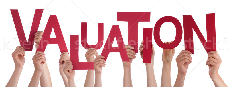 Many People Hands Holding Red Word Valuation Stock photo © Nelosa